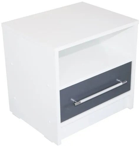 Noptiera Verona Alb / Gri , 45 x 37 x 44 cm