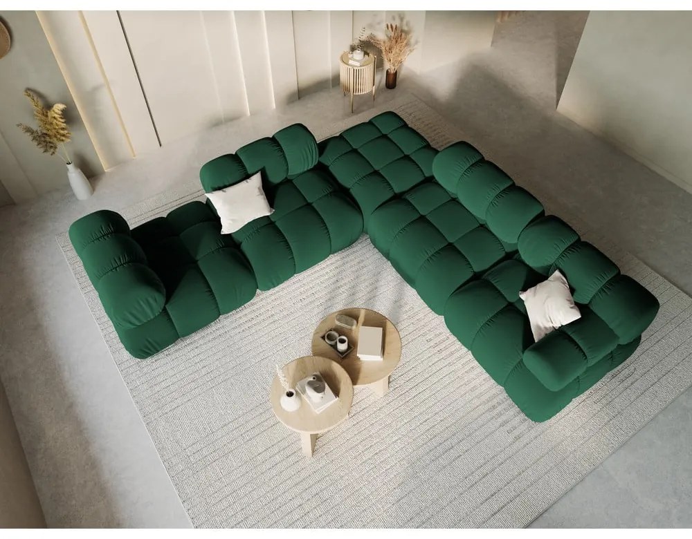 Taburet modular verde cu tapițerie din catifea Bellis – Micadoni Home