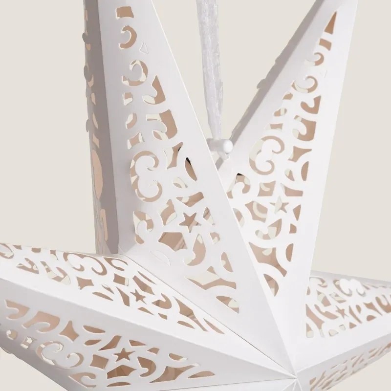 Stea de hartie de Craciun cu sapte colturi AUREVIA 60 cm, alba