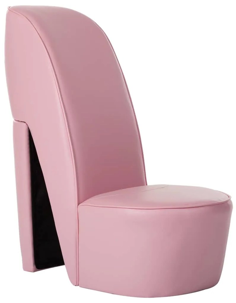 Scaun, design toc înalt, roz, piele ecologică