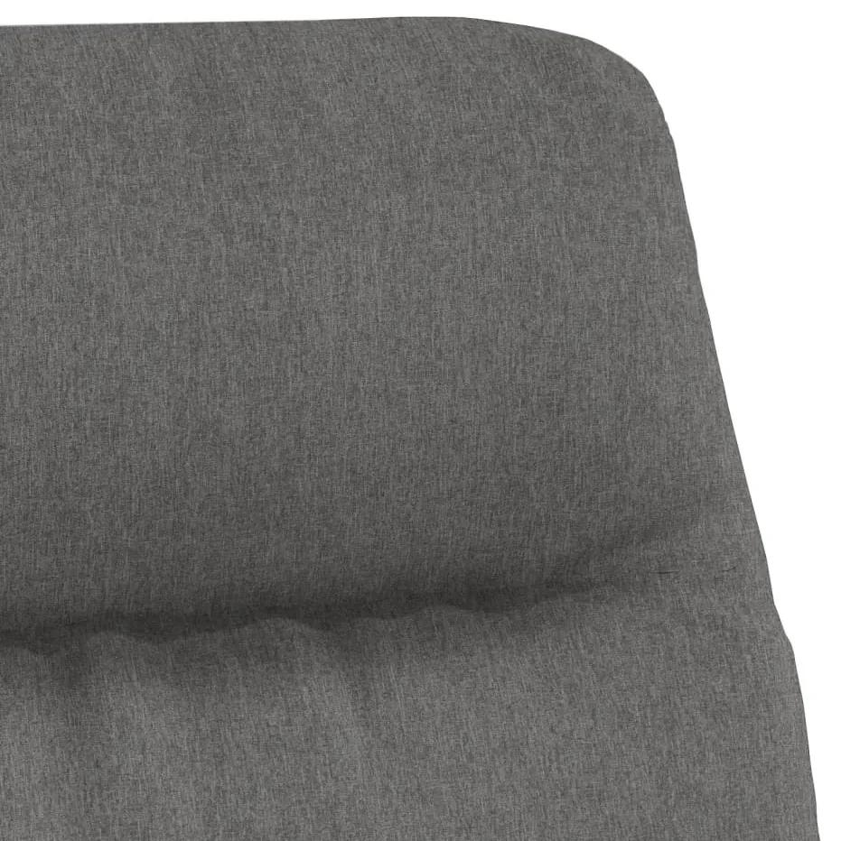 Scaun de relaxare cu taburet gri deschis textil piele ecologica Gri deschis
