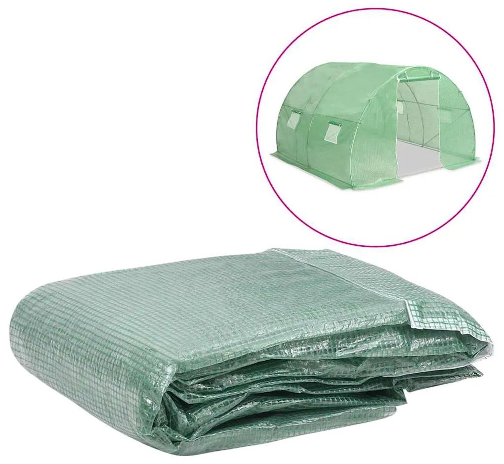 vidaXL Copertină de rezervă pentru seră (9 m²), verde, 300x300x200 cm
