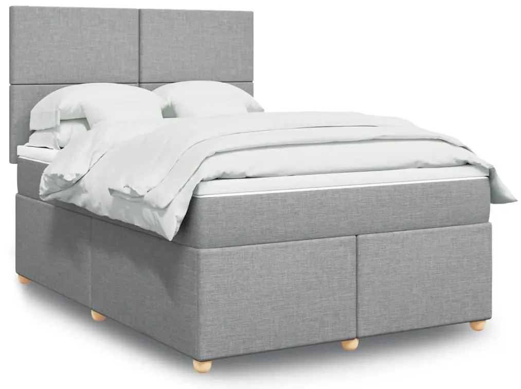 vidaXL Pat continental, gri deschis, 140x200 cm, material textil