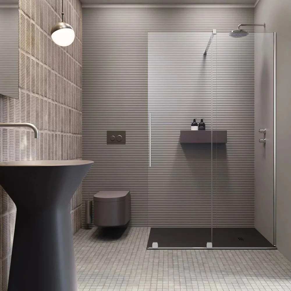 Paravan de dus tip Walk-in Radaway Furo crom-transparent 130 cm sticla securizata 8 mm dreapta