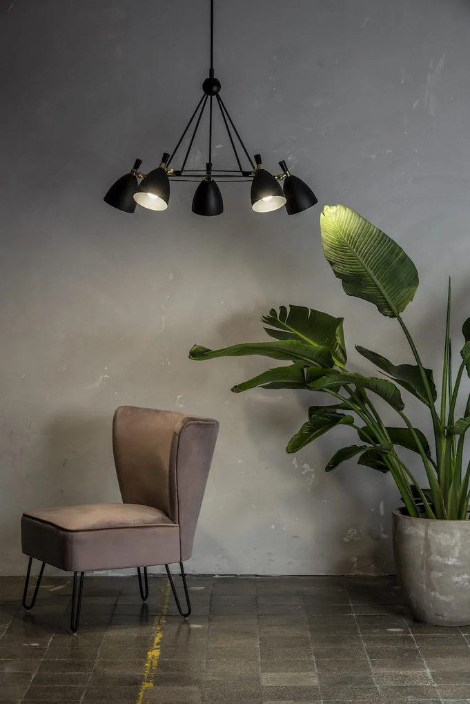 Lustra cu 5 spoturi design modern CHARLOTTE negru