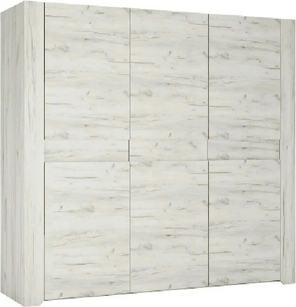 Dressing ANGEL TIP 22 3D, alb craft, PAL melaminat, cu 3 usi, 220x60x2