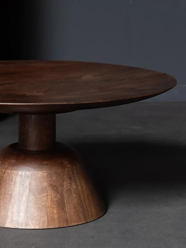 Masuta de cafea, rotunda, din lemn de mango, Everdel