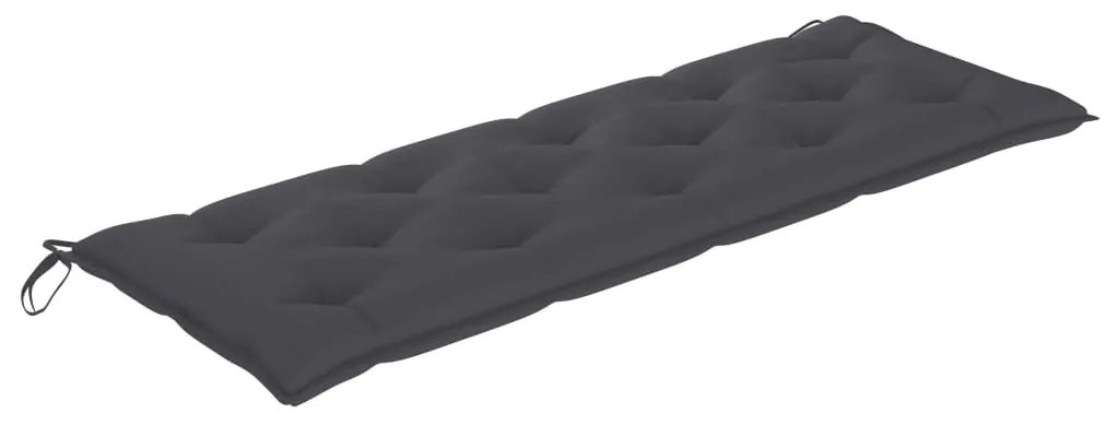 Banca gradina 3 locuri, cu perna, 150 cm, lemn masiv eucalipt Antracit, 150 cm, 1