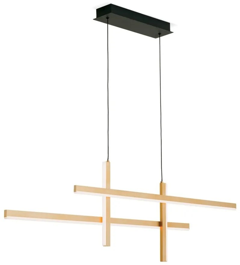 Lustra LED suspendata moderna stil minimalist STARGATE 38W negru/auriu