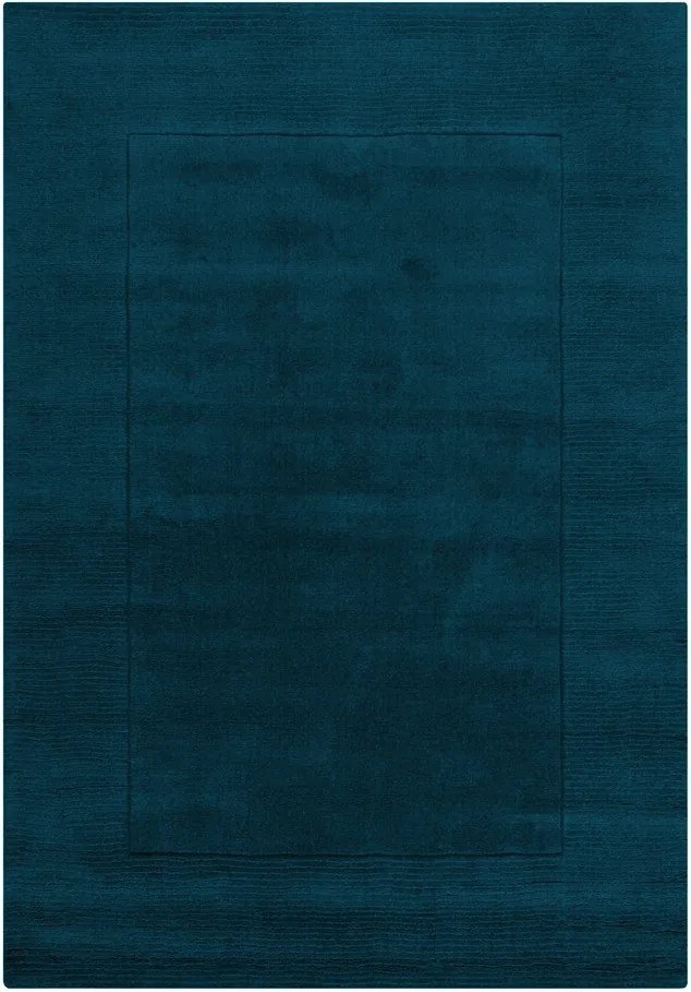 Covor albastru închis țesut manual din lână 160x230 cm Textured Wool Border – Flair Rugs