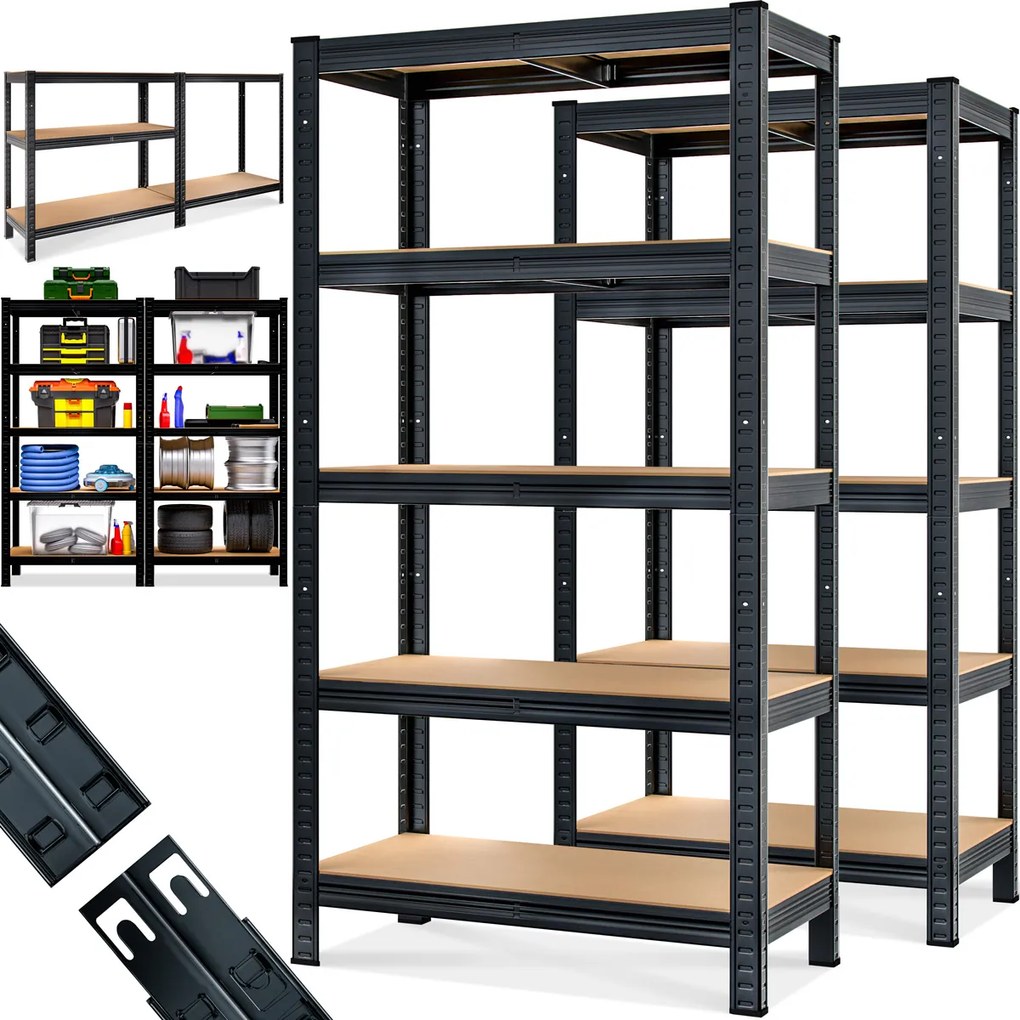 Deuba Set 2 rafturi 180x90x40cm - negru