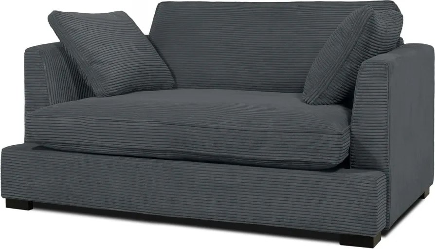 Fotoliu gri cu tapițerie din catifea reiată Mobby – Scandic