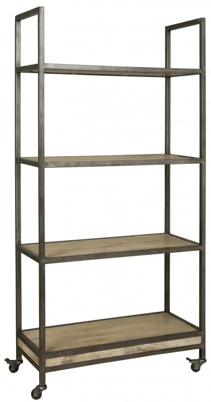 Carucior pentru servire din lemn de mango, 91x40x182 cm, natural