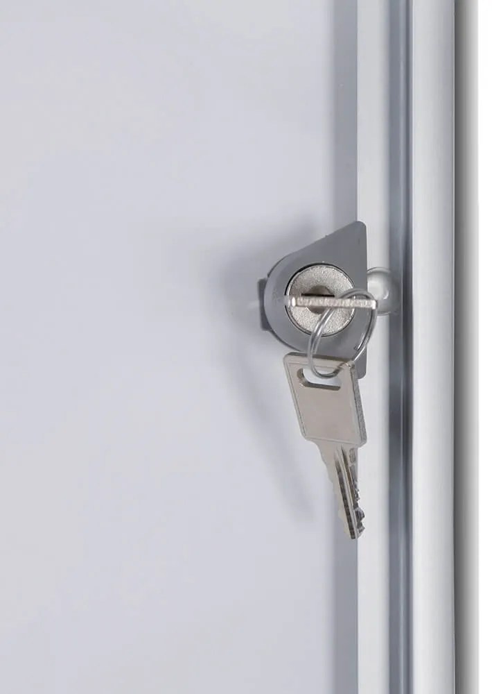 Vitrina informații interioare Economy 3 x A4 - spate din tablă, aluminiu