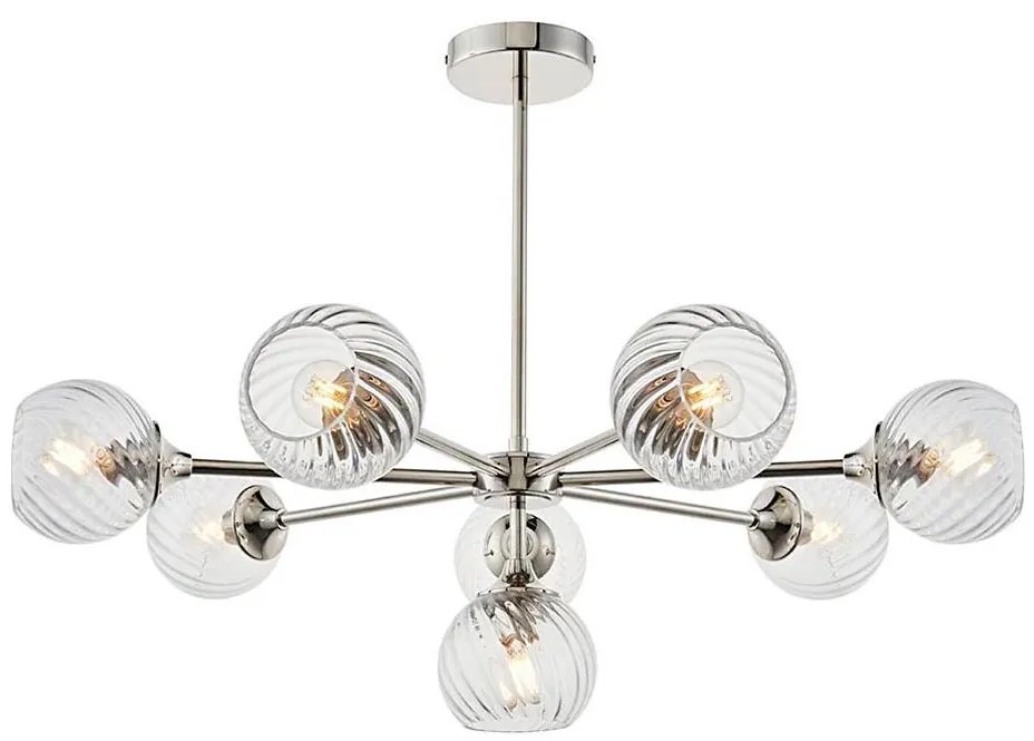 Endon 104051 - Lustru pe tijă ALLEGRA 8xE14/7W/230V crom lucios