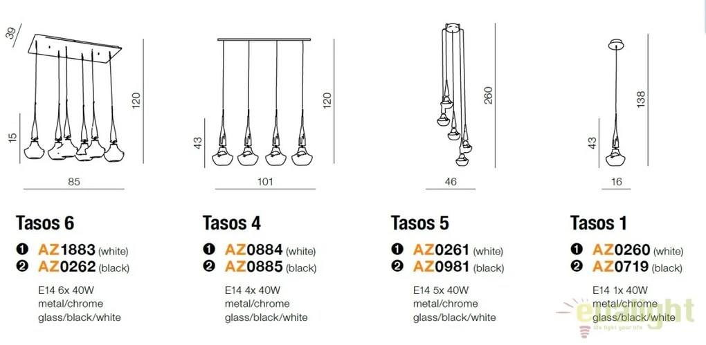 Lustra moderna Tasos 4 white
