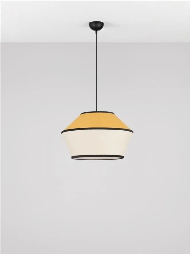 Lustra cu abajur stratifiat catifea Mustard cu hartie naturala VELISS