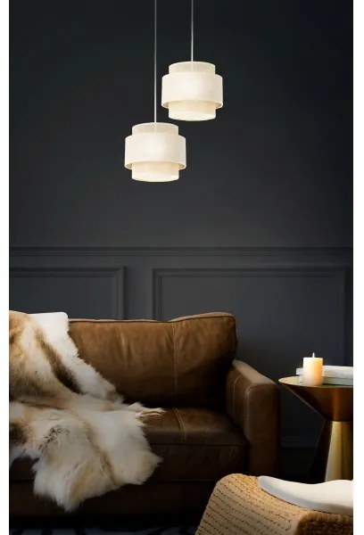 Candelabru pe cablu BOHO 2xE27/60W/230V crem/iută