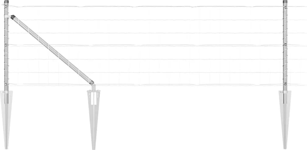 vidaXL Gard cu Stâlp Argintiu 0,6 x 50 m Oțel