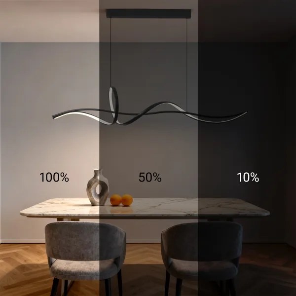 BRILAGI - Lustră LED cu funcție de dimare, suspendată pe cablu SIGNATURE LED/55W/230V 120x23 cm neagră + telecomandă