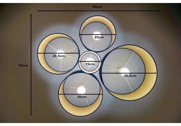 Duolla - Plafonieră ROLLER PENTO 5xE27/60W/230V albastru