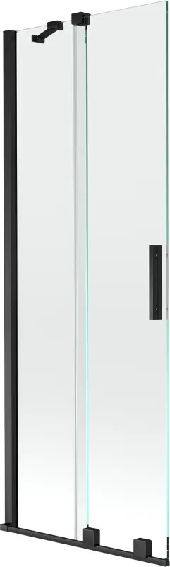 Mexen Velar paravan de duș cu 2 canaturi glisant, 75 x 150 cm, transparent, negru - 896-075-000-01-70