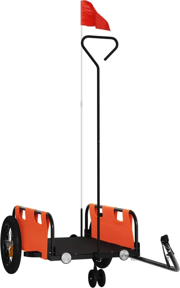 vidaXL Remorcă de bicicletă, portocaliu, textil oxford și fier