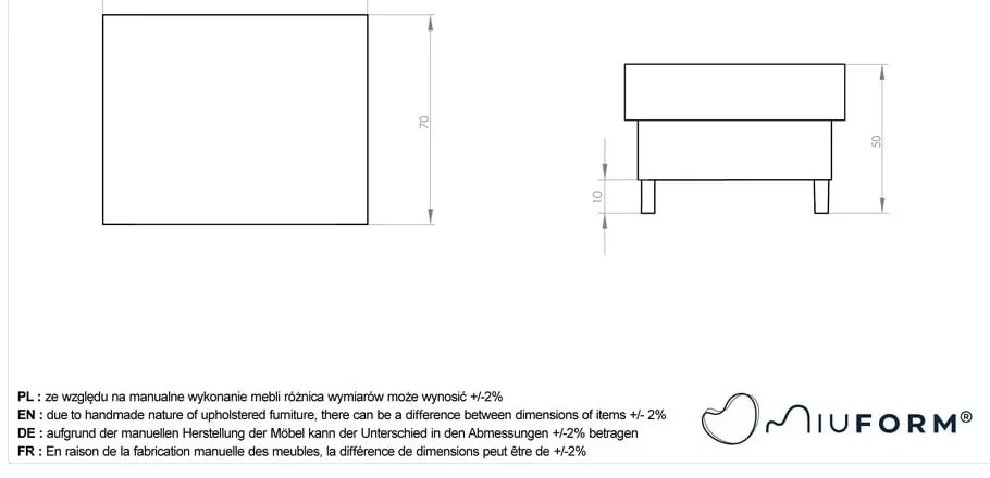 Taburet gri închis Simon – Miuform