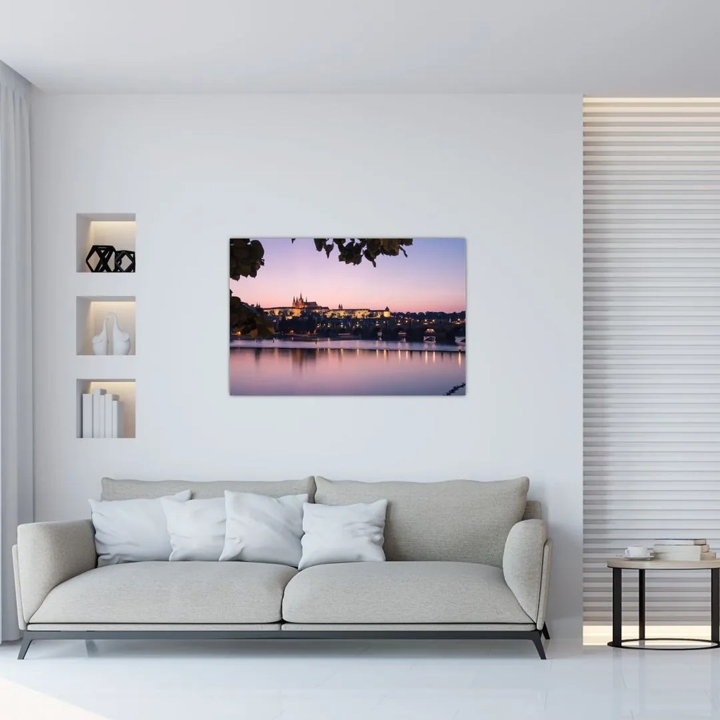 Tablou cu palatul din Praga și Vltava (90x60 cm)