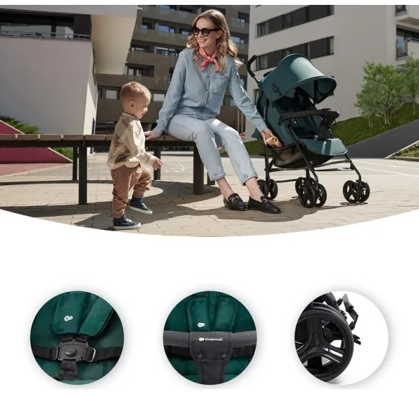 Cărucior de copii KINDERKRAFT TIK Green forest