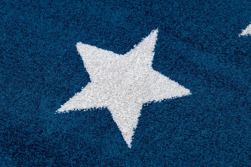 Covor Sketch rotund - FA68 albastru și alb - Stea Stele