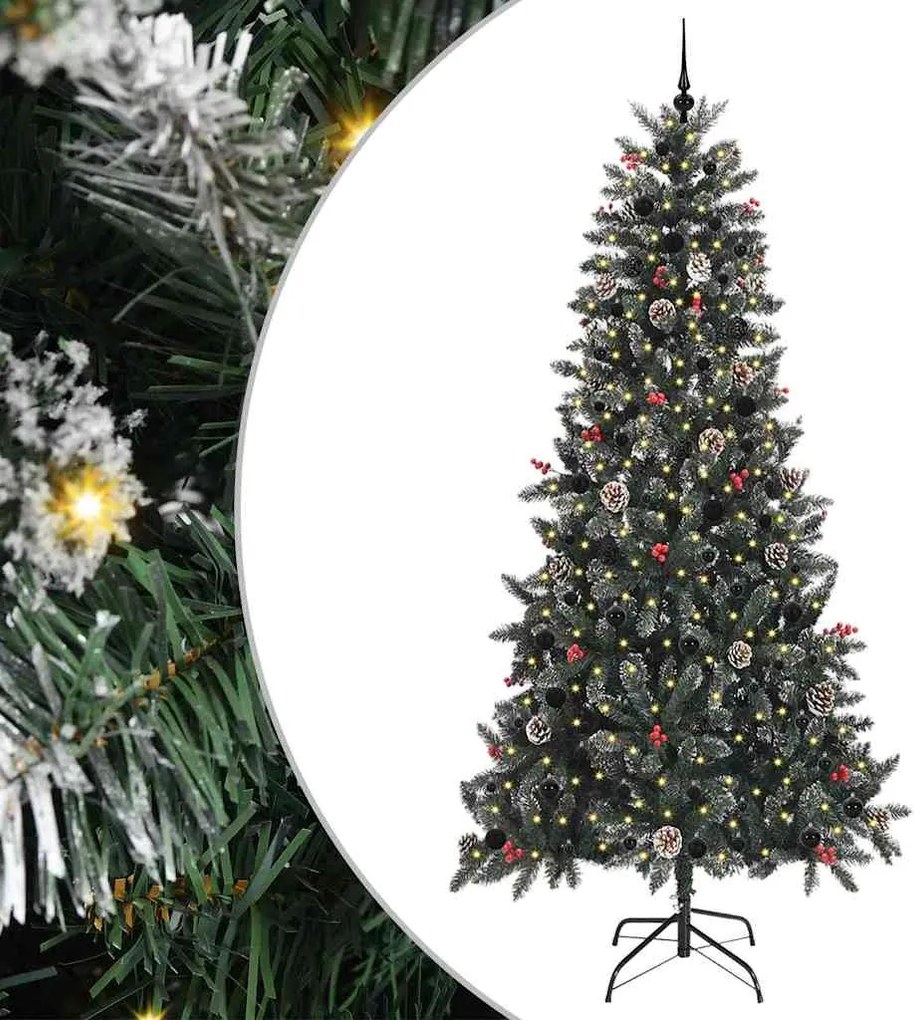 vidaXL Brad de Crăciun artificial Verde 240 cm PVC și Plastic și Oțel