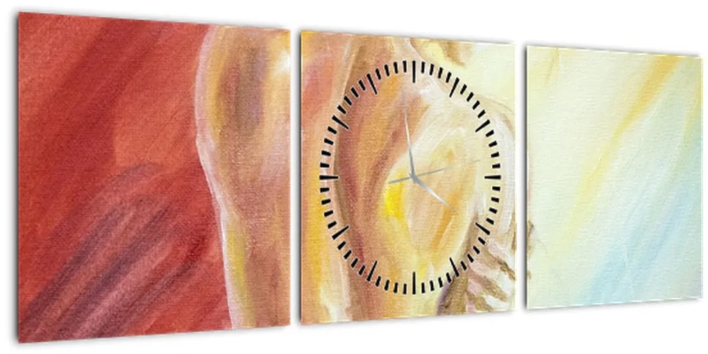 Tablou - Imaginea unei femei care se odihnește, pictură în ulei (cu ceas) (90x30 cm)