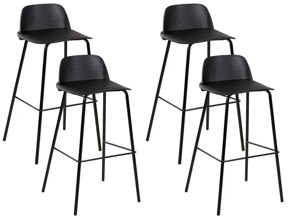 Set 4 buc scaune tip bar Morza (negru). 1081532