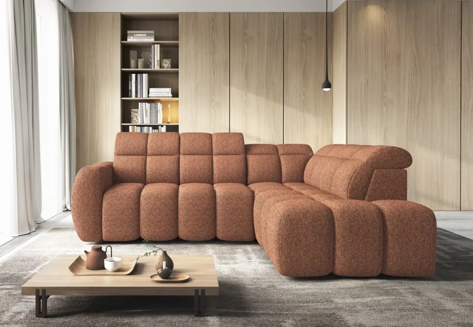 Canapea extensibila cu spatiu pentru depozitare, Falconn RT, Eltap (Culoare: Portocaliu / Coralline 30)