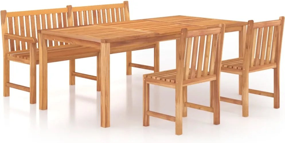 vidaXL Set mobilier pentru grădină, 4 piese, lemn masiv de tec