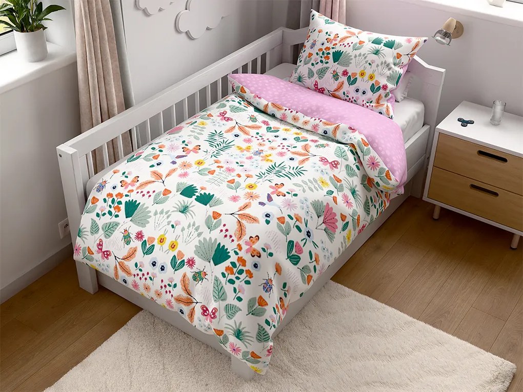 Lenjerie de pat creponata pentru patut Renforce LUNETTA roz Dimensiune lenjerie de pat: 45 x 65 cm | 90 x 140 cm