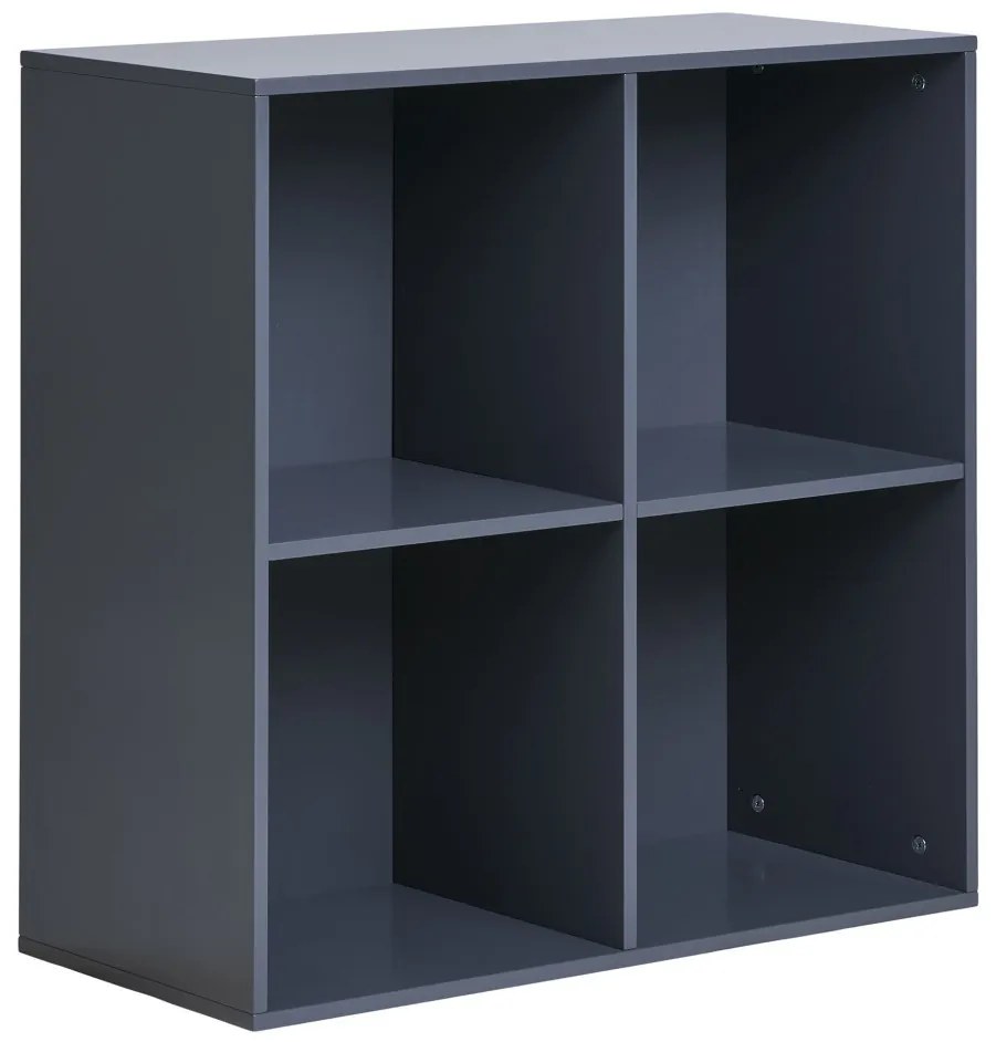 Raft de perete Horne, lemn vopsit, gri închis 69x30x69 cm