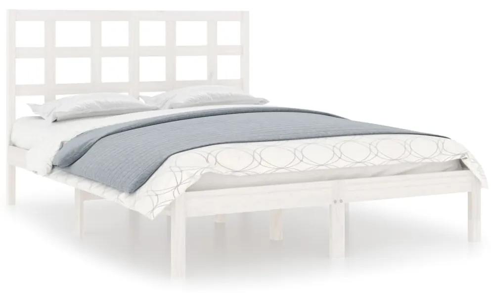 3105491 vidaXL Cadru de pat, alb, 200x200 cm, lemn masiv