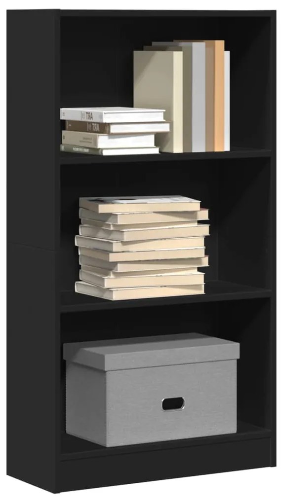 vidaXL Bibliotecă, negru, 60x24x109 cm, lemn prelucrat
