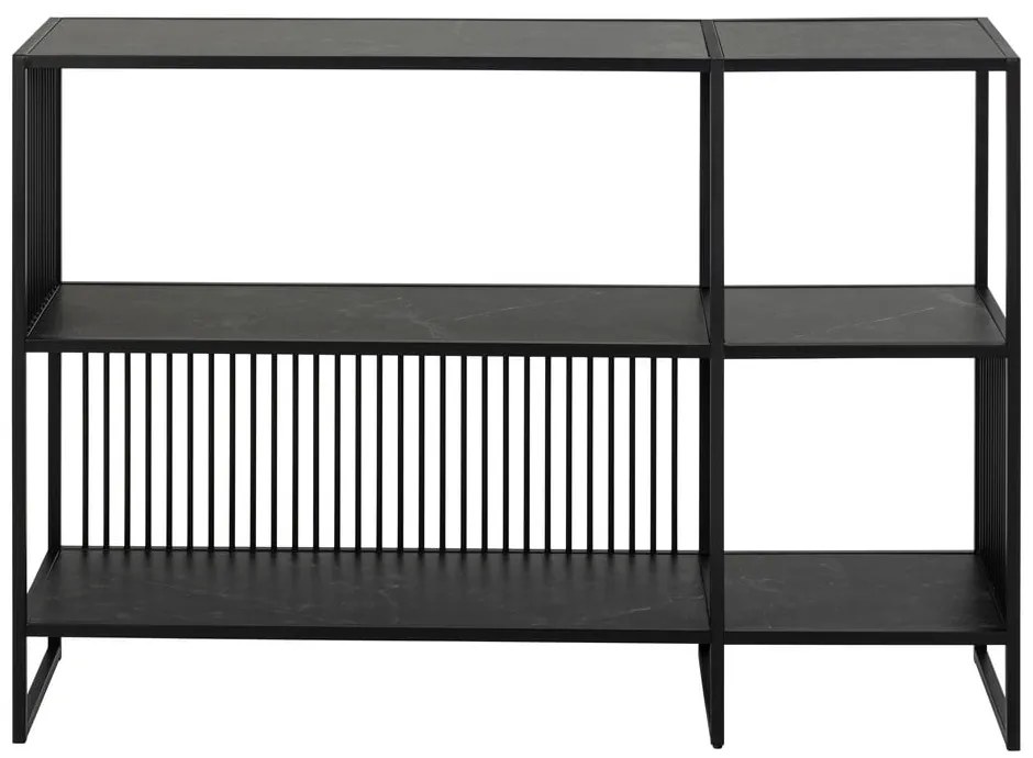 Bibliotecă neagră cu aspect de piatră 120x83 cm Strington – Actona