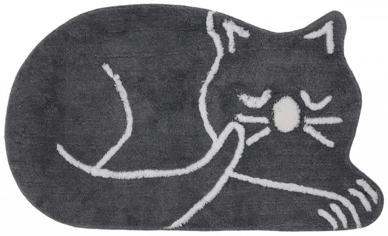 Covoraș de Baie Sleeping Cat, 70x120 cm, Antracit / Alb
