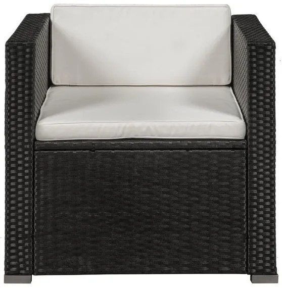 Juskys Set ratan de gradina Punta Cana L - perne negre/crem
