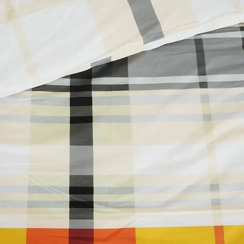 Lenjerie pat bumbac creponat B.E.S. Petrovice Top Class Orange kube,140 x 200 cm, 70 x 90 cm