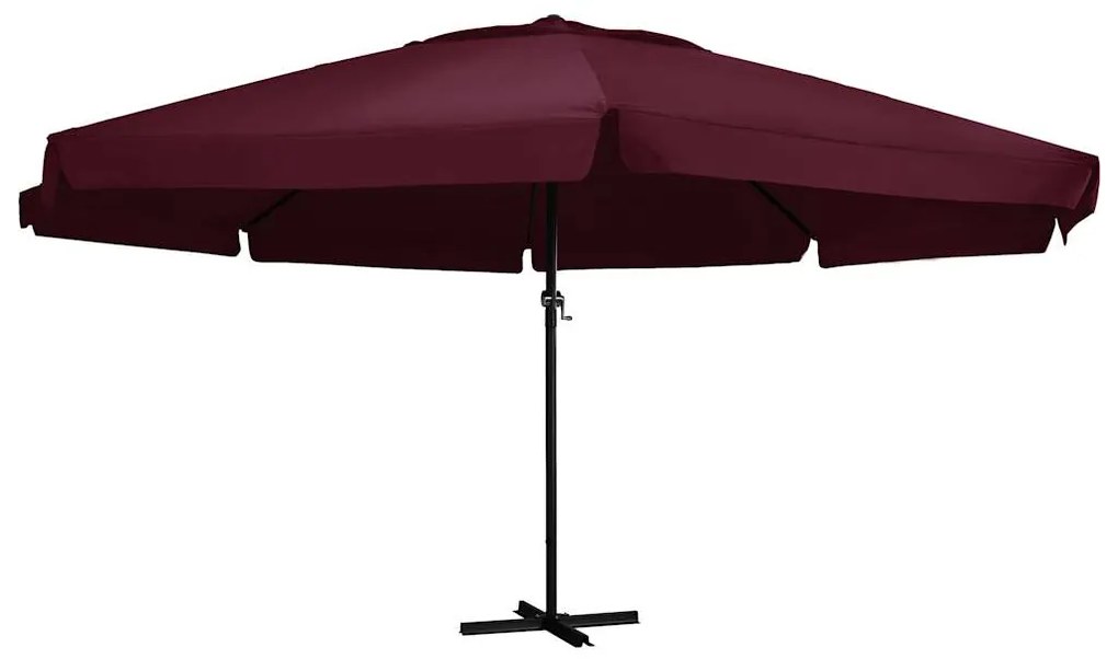 vidaXL Umbrelă soare de grădină, stâlp din aluminiu, roșu bordo 600 cm