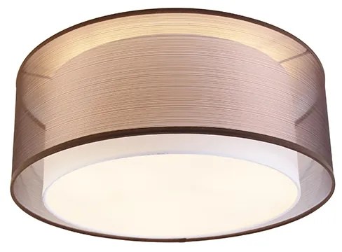 Plafoniera moderna maro cu alb 50 cm 3 lumini - Drum Duo