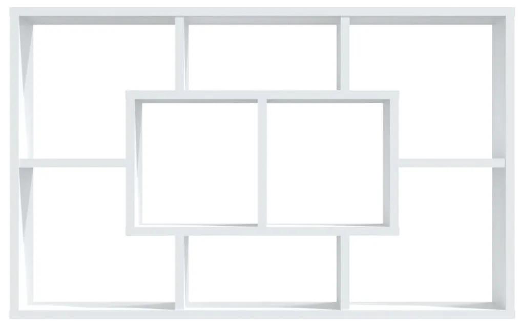 Raft de perete, alb extralucios, 85x16x52,5 cm, lemn compozit 1, Alb foarte lucios