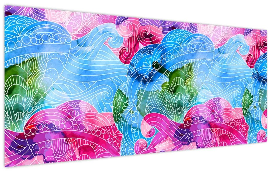 Tablou - Valuri colorate (120x50 cm)