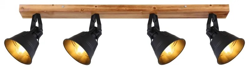 Aplica de perete / tavan stil industrial cu 4 spoturi GÜNTHER