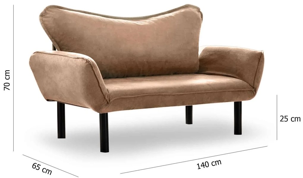 Canapea două locuri Charlene (maro deschis). 1101556